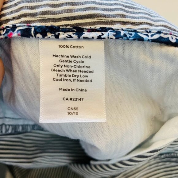 Talbots Pant Trouser Curvy Stripe Train Engineer Curvy Classic Traditional White - Picture 8 of 10